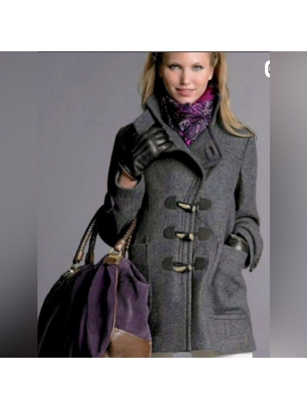 Banana Republic Office Quiet Luxury Fall Winter Y2K Wool Toggle Coat L